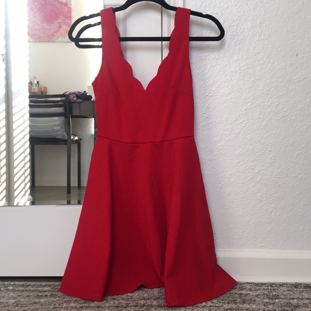 Red mini date party dress